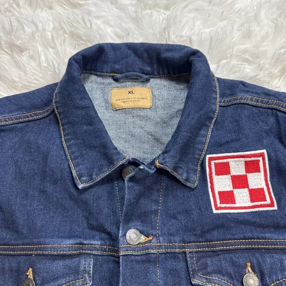 2020 Wrangler NFR‎ Texas Jean Jacket Denim Men XL Custom Patches Blue Rodeo